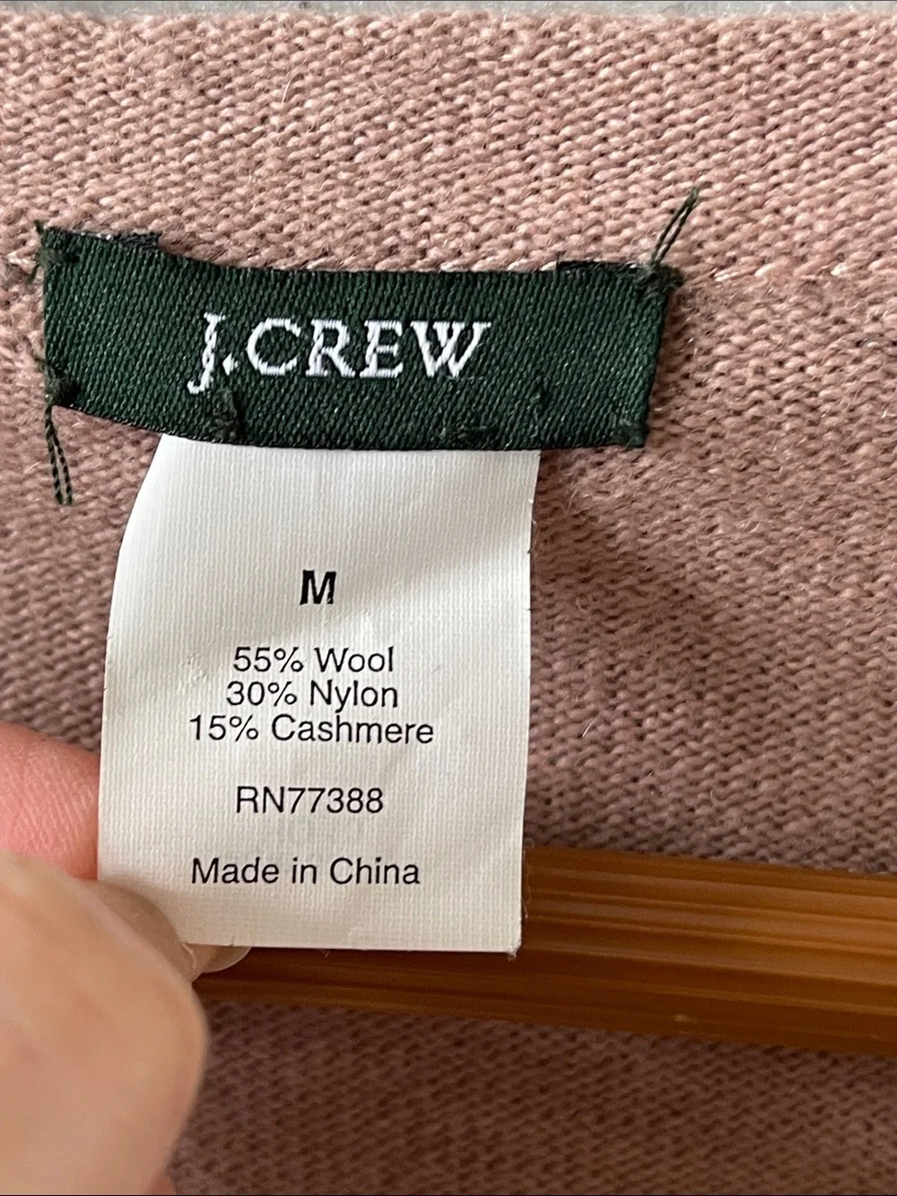 J. Crew Y2K Wool blend Dusty Blush Zip Front Cardigan
